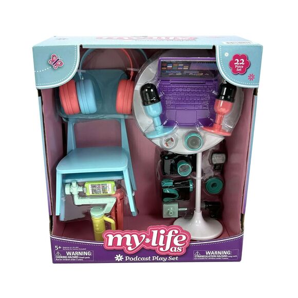 My Life As Podcast Playset (for 18” Doll) 22-pieces Multi-Color New in box - Picture 5 of 5